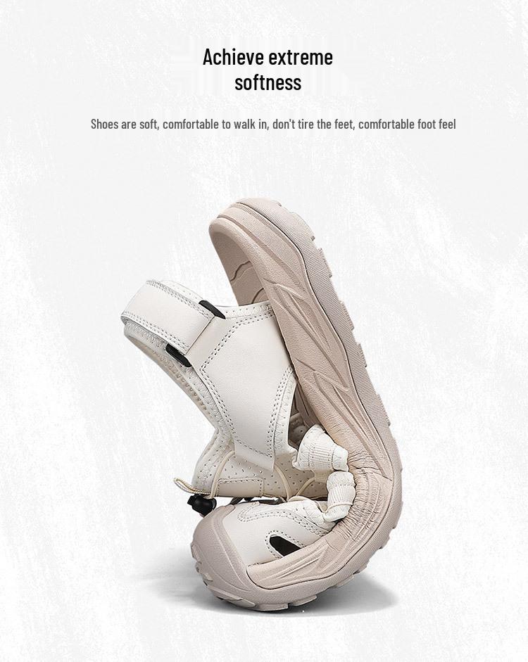 Men's Plus Size Cross-Strap Breathable Closed-Toe Sandals for Summer 2025 - Casual Outdoor Beach Shoes