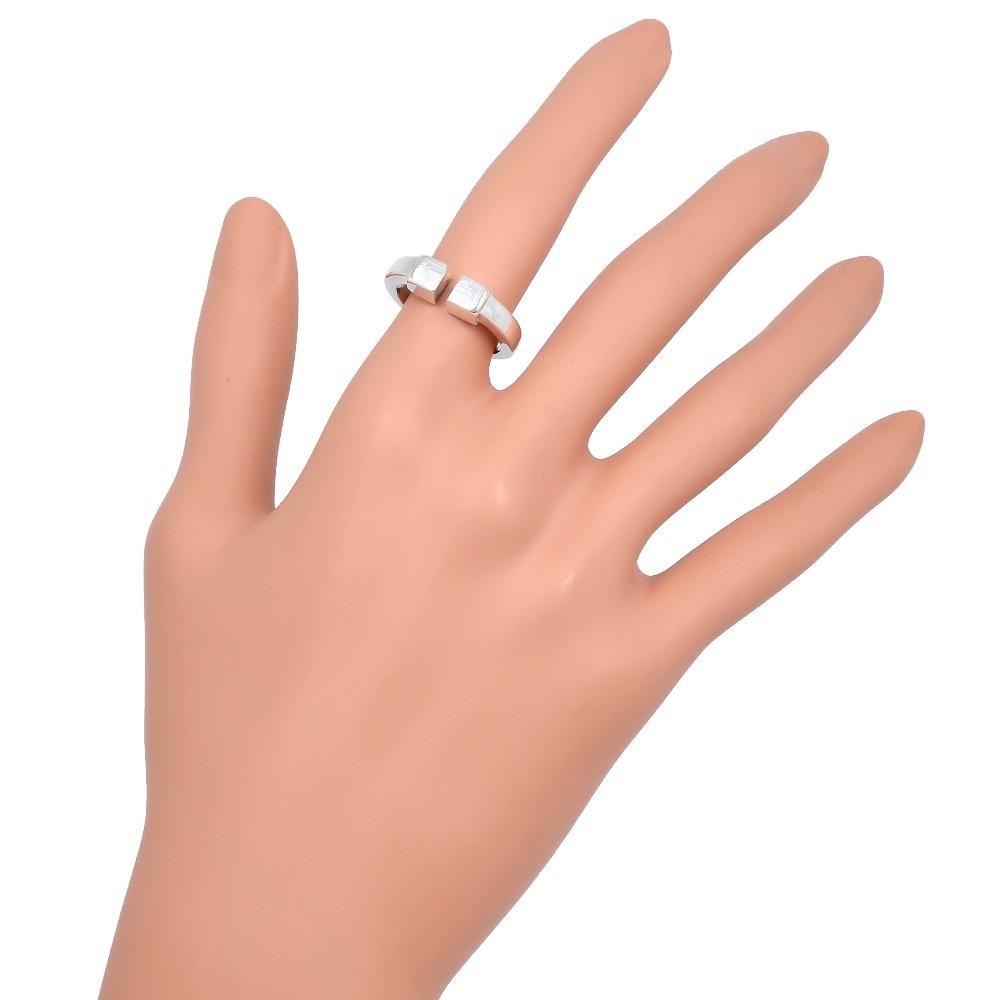 GUCCI Square G Ring Fork Ring vintage Silver925 #6.2(US Size) 6.5g Women Used