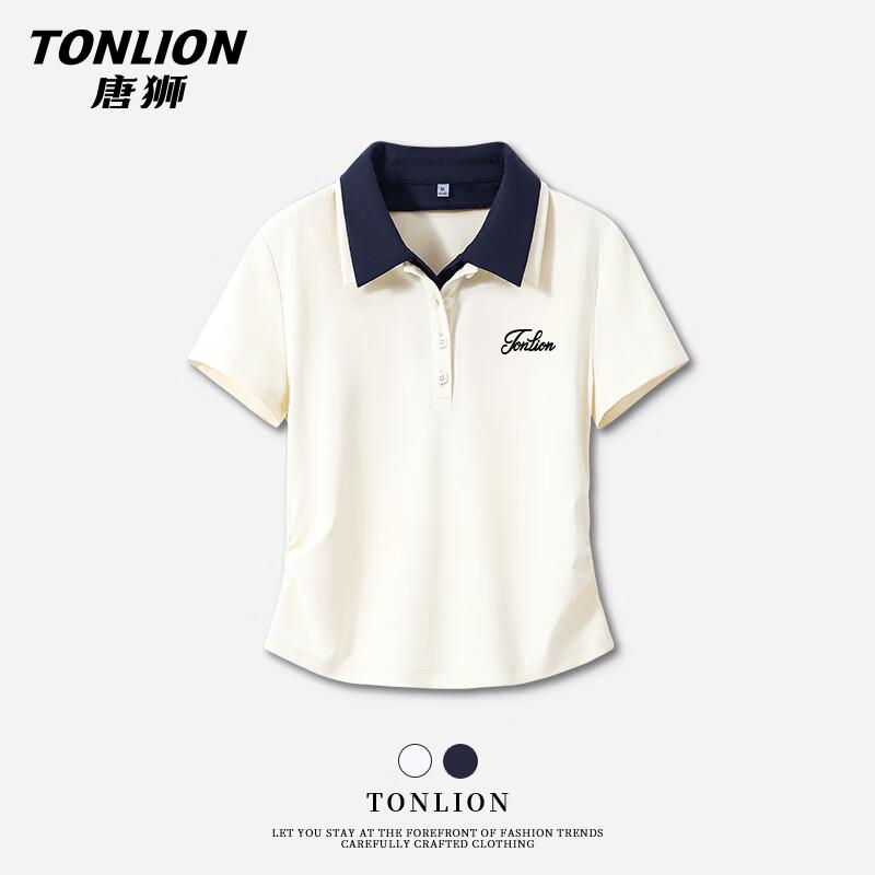 TonLion Women s Slim Fit Polo Neck Short Sleeve T-Shirt S