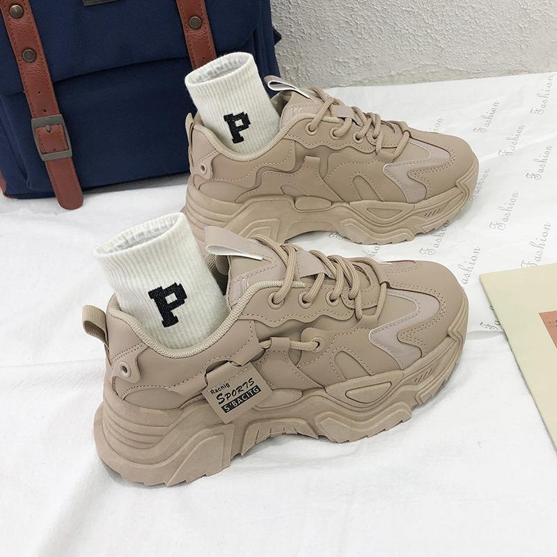 New dad shoes women's spring student versatile sports shoes women's casual thick-soled heightening shoes