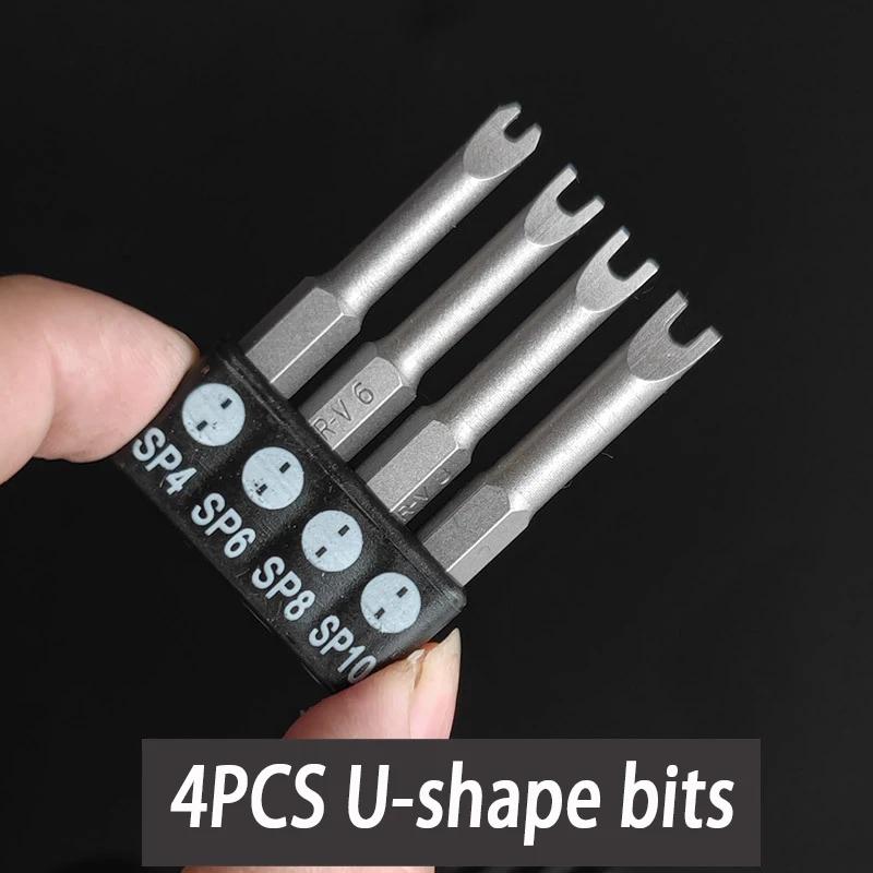 Special-Shaped Screwdriver Bit Set Hexagonal Handle Screwdriver Bit Tool U-Shaped Y-Shaped Three Points Cross Triangle Magnetic
