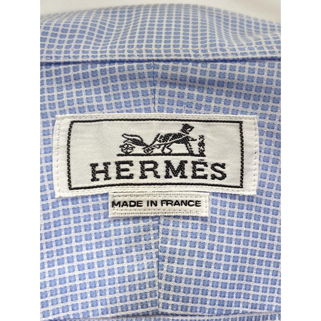 Hermes Cotton Long Sleeve Shirt Tops 42 blueUsed