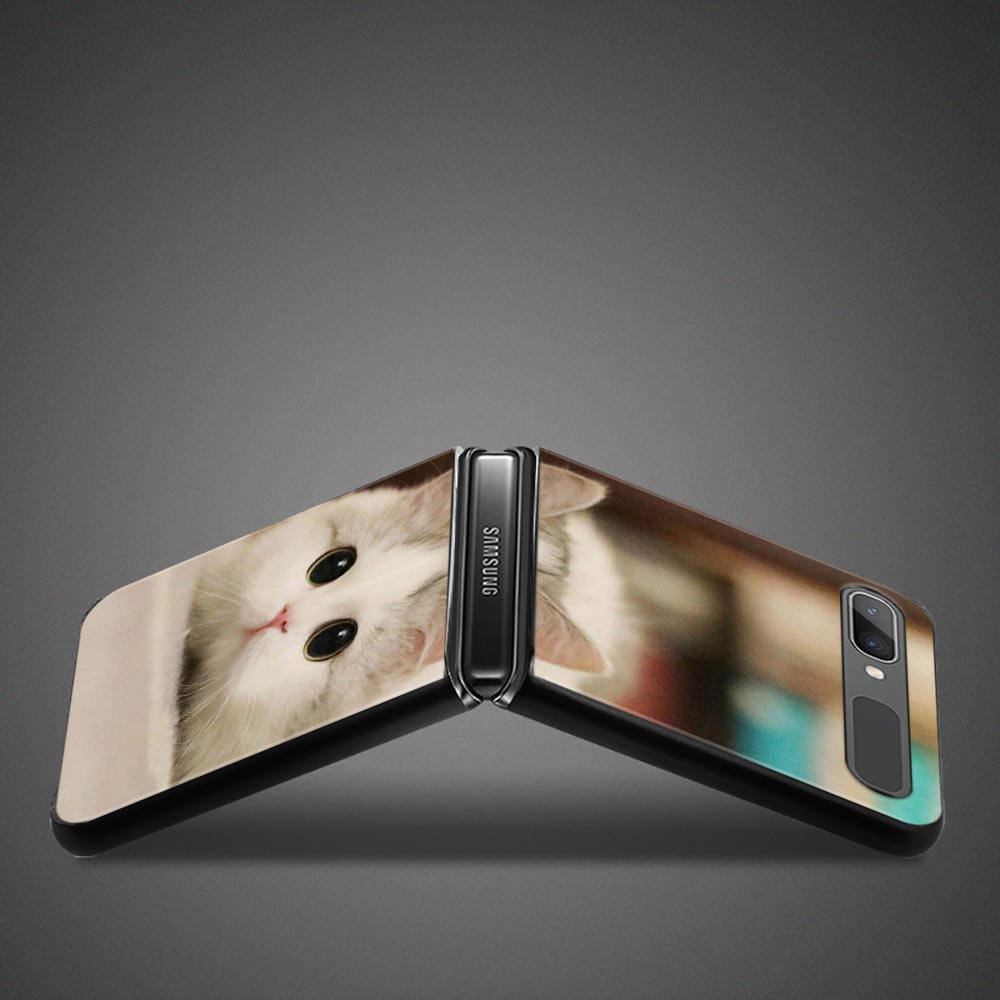 Cute Cat Kitten Phone Protective Case For Samsung Galaxy Z Flip3 5g Back Cases For Samsung Z Flip Capa Black Shell Fundas