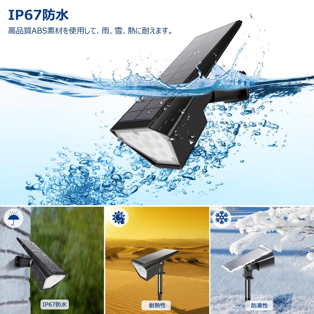 NFESOLAR Solar Garden Outdoor Solar Light with Light Automatic 2200mAh Large IP67 Security and Disaster Automatic On At Night and Automatic Off During