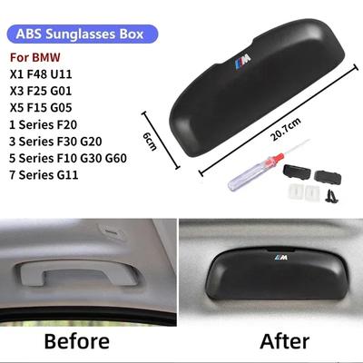 -Car Sunglasses Holder Glasses Case Sunglasses Storage Box Accessories For BMW 5 Series X3 X5 G30 G60 G20 F10 F15 F48 F30 G01 G0