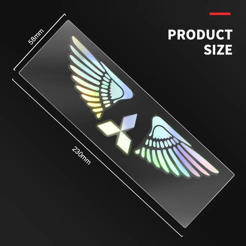 Car Logo Angel Wings Decoration 3D Reflective Waterproof Sticker For Mitsubishi ASX Lancer Pajero Outlander L200 Delica Eclipse