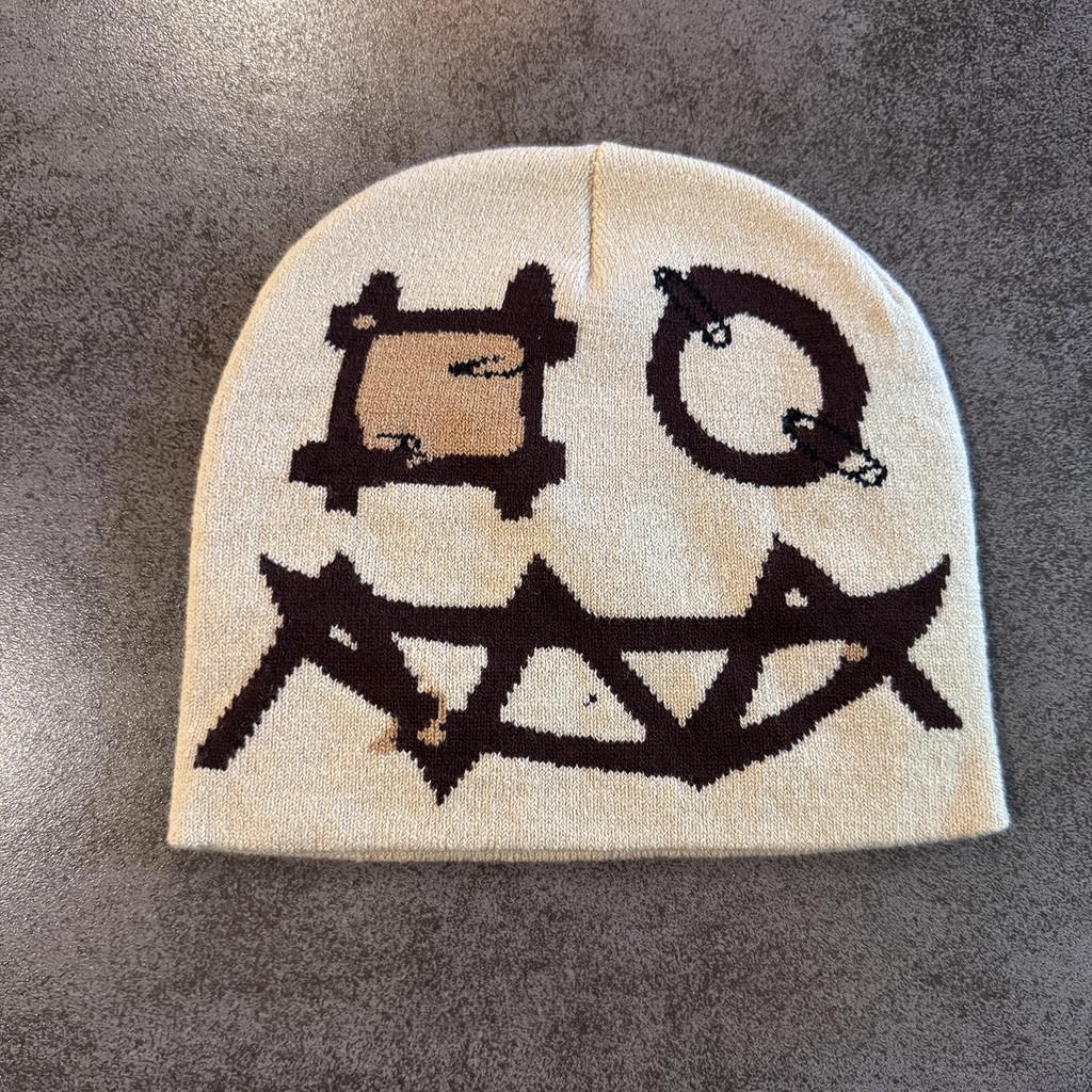 Urban Knit Fashion Hat Demon Face Knitting Pattern Teens Adults Cold Season