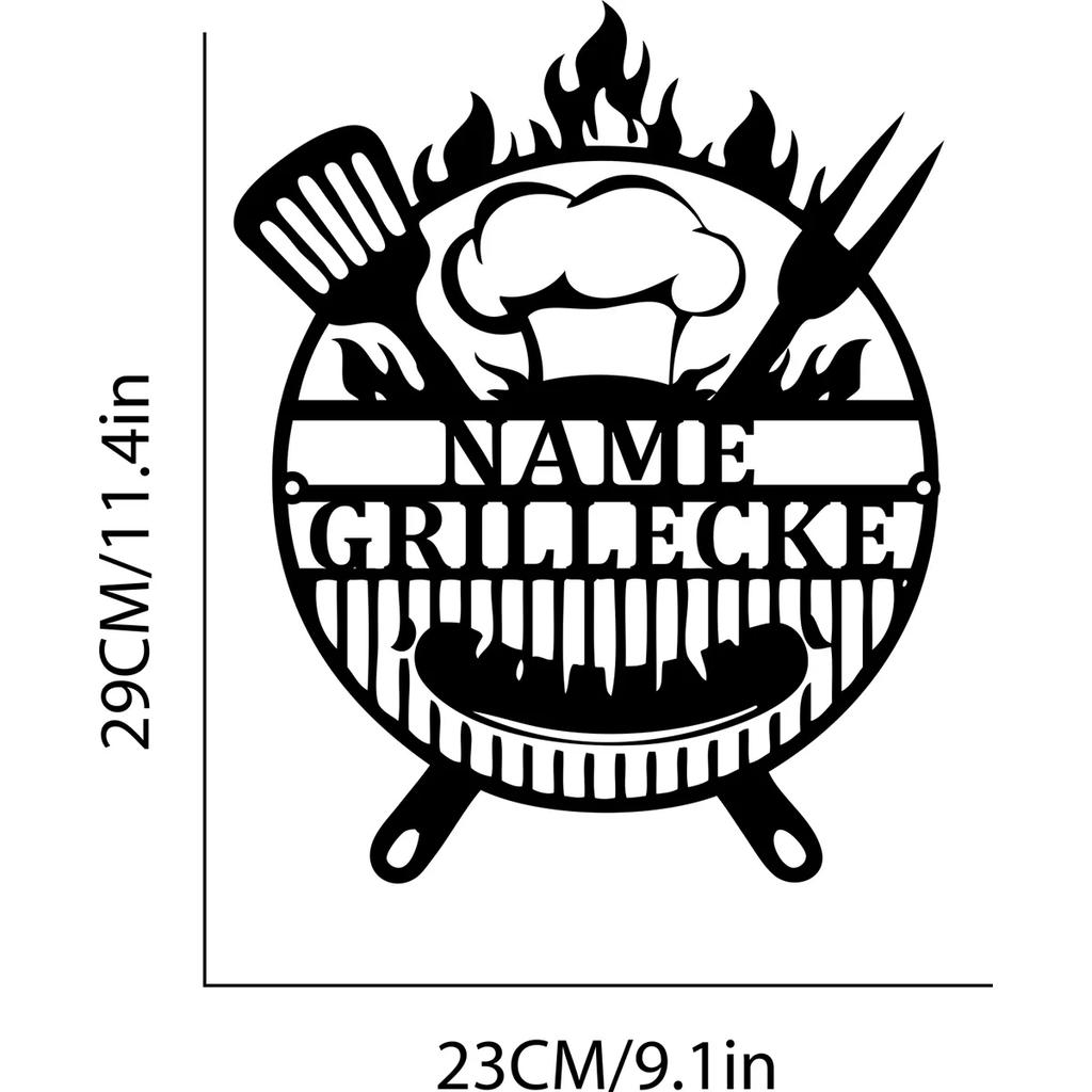 Custom Metal BBQ Sign, Personalized Outdoor Grill Decor, Unique Kitchen Wall Art