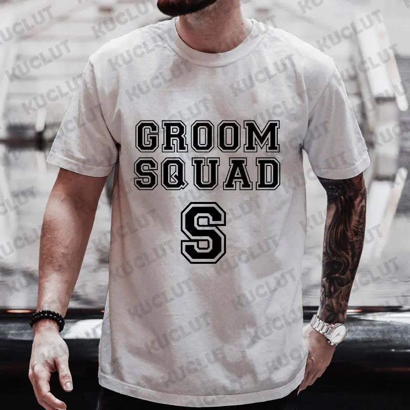 Groom Squad Best Man T Shirt Team EVG Future Groom Tshirt Friends Single Farewell Fashion Graphic Tops Bachelor Stag Party Tees