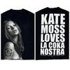 Kate Moss Pattern Printed Cotton Short Sleeve Tshirt Casual Fashion Tshirt Unisex Women Harajuku Retro Tshirts Unisex Y2k Tops