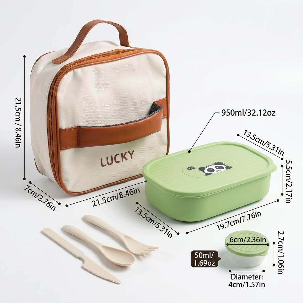 Cute Plastic Divided Lunch Box For Kids Students Portable Sealed Detachable 3 Grids Fruit Salad Food Container Microwave Safe