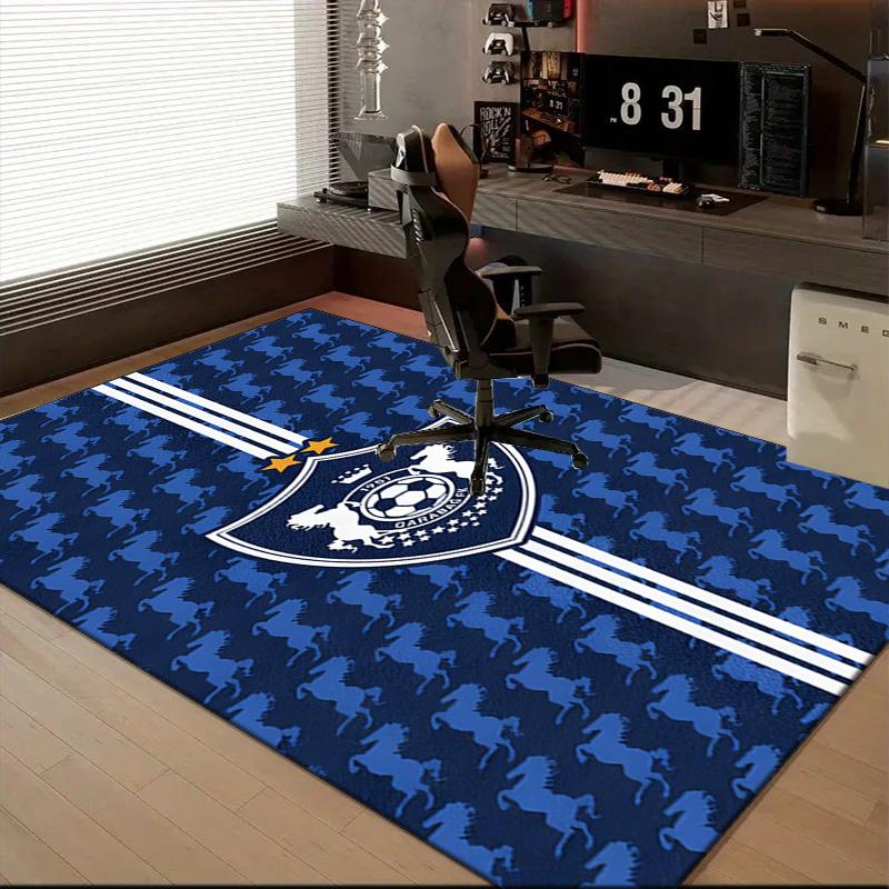 Qarabag Soccer Team Crest Design Rug Office Floor Mat - Machine Washable for Bedroom, bedroom, livingroom, Room Decor Fan Gifts Christmas