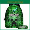 Sac à dos imprimé sur le thème de Minecraft avec trousse à crayons pour le voyage des garçons