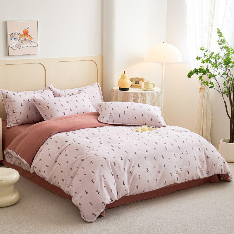 G5Z Doppellagiges Reines Baumwoll-Musselin-Bettwäscheset: Bettbezug, Bettlaken & Kissenbezug - Maschinenwaschbar & Anpassbar