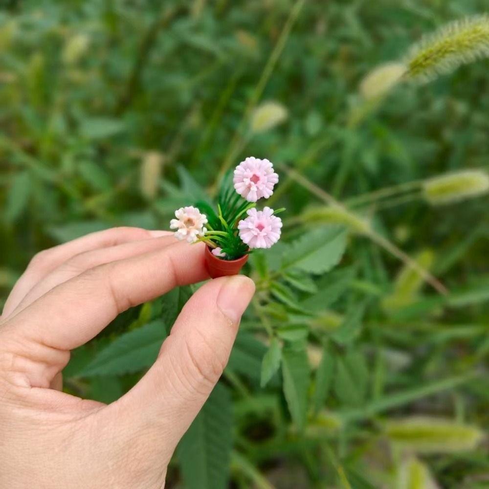 3pcs 1:12 Dollhouse Miniature Green Plant Mini Garden Home Model  Doll House Accessories