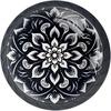 4-Pc Round Drawer Pulls and Knobs,Handles for Cabinets and Drawers,Black White Floral Flower Closet Door Knobs