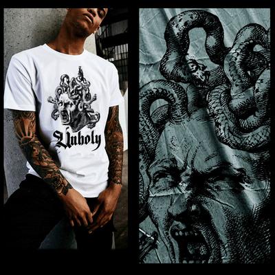 Griechische Mythologie T-Shirt Schöner Dämonengott Giftschlangenkopf zu Stein werden