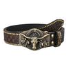 Men's Retro American Hip-Hop Denim Belt with Beaded Rivets