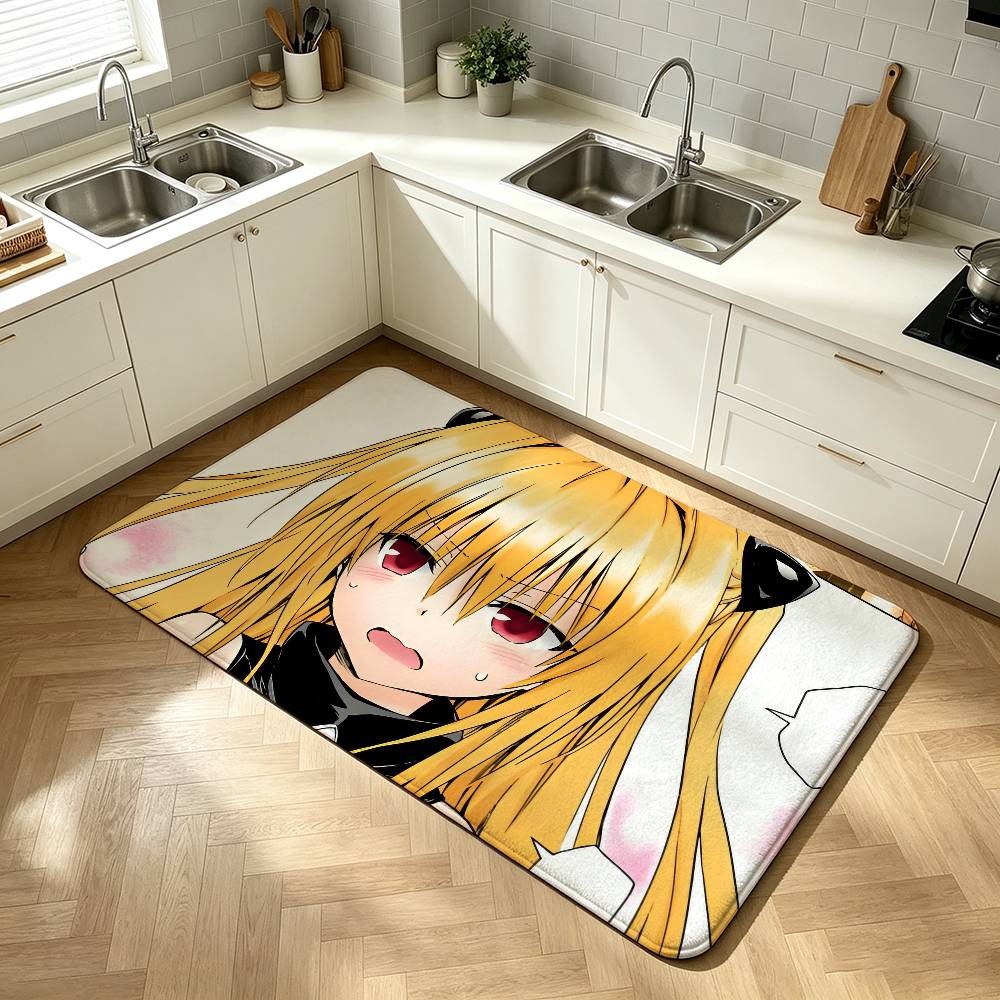To Love Ru Golden Darkness Yami Shower Room Absorbent Small Floor Mat Soft Comfortable Decorative Foot Mat