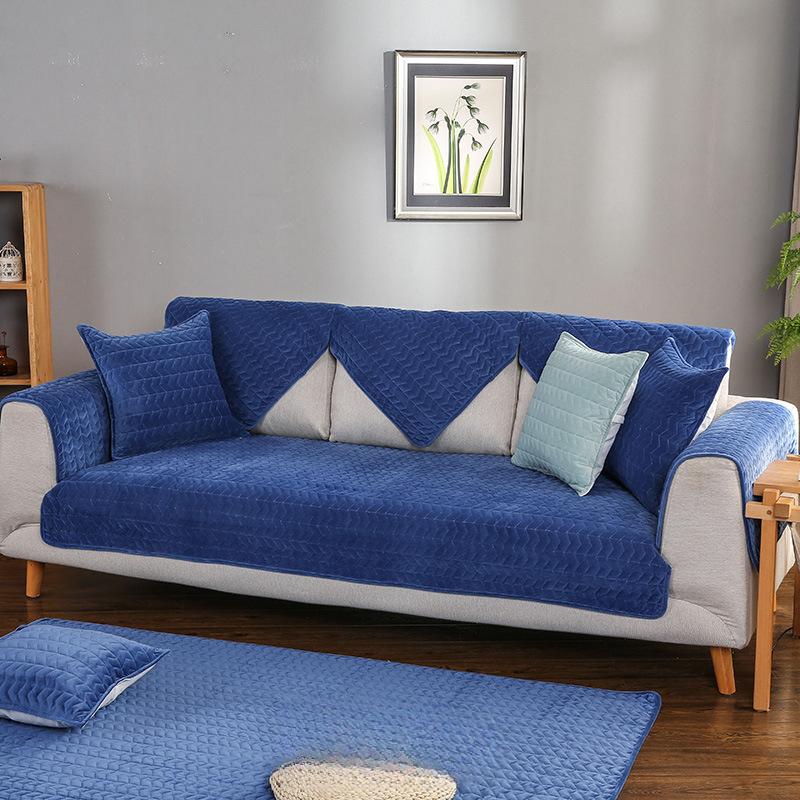 Winter New Soft Thick Comfortable Crystal Plush Sofa Cushion Cushion Towel Cover Non-Slip Window Cushion