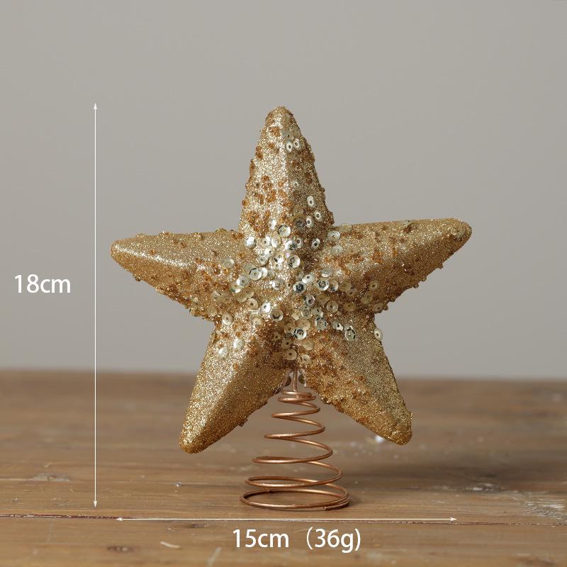 15/20cm Champagne Gold & Silver Foam Christmas Tree Topper Star.