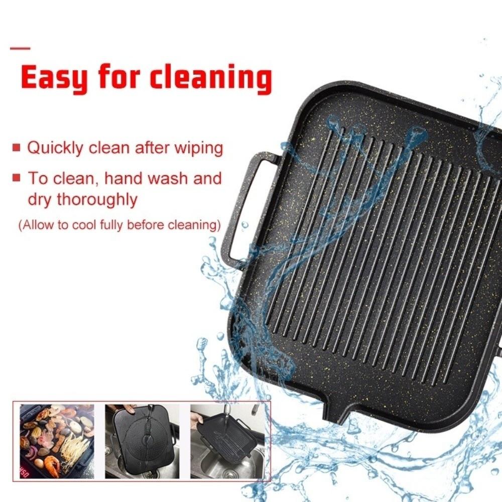Non Stick BBQ Grill Pan Skillet Portable Camping Barbecue Pan  Induction Cooker
