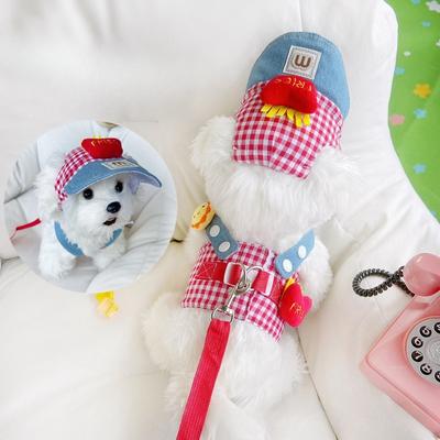 French Fries, Sunflower, Chest and Back Hats, Pet Clothing, Dog and Cat Supplies, Spring, Summer, Autumn, Outdoor Use, Leash, Sun Protection