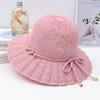 Summer new women's big edge straw hat bow breathable sunscreen sun hat outdoor UV protection sun hat