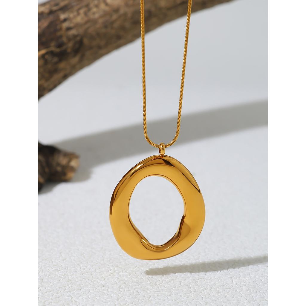Stainless Steel Irregular Pendant Necklace for Women Snake Bone Chains Trendy 18K Gold Plated Jewelry