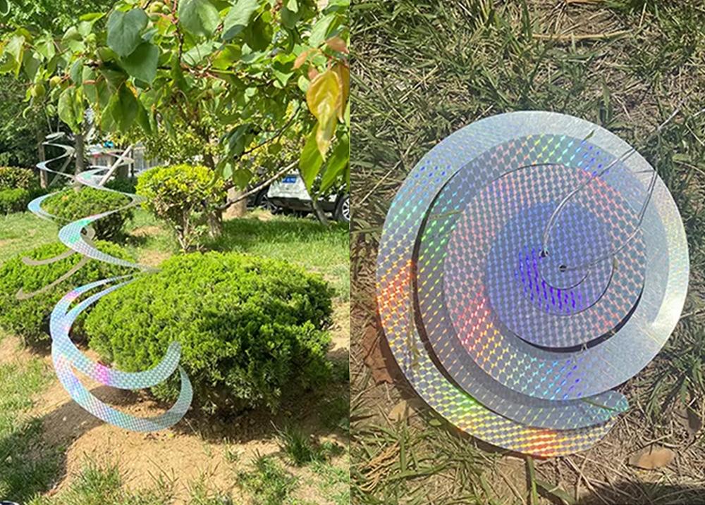 Nastro Riflettente a Spirale Anti Uccelli Nastro Repellente Acustico per Uccelli Repellente per Volpi Piccioni Nastri a Nastro per Controllo Parassiti