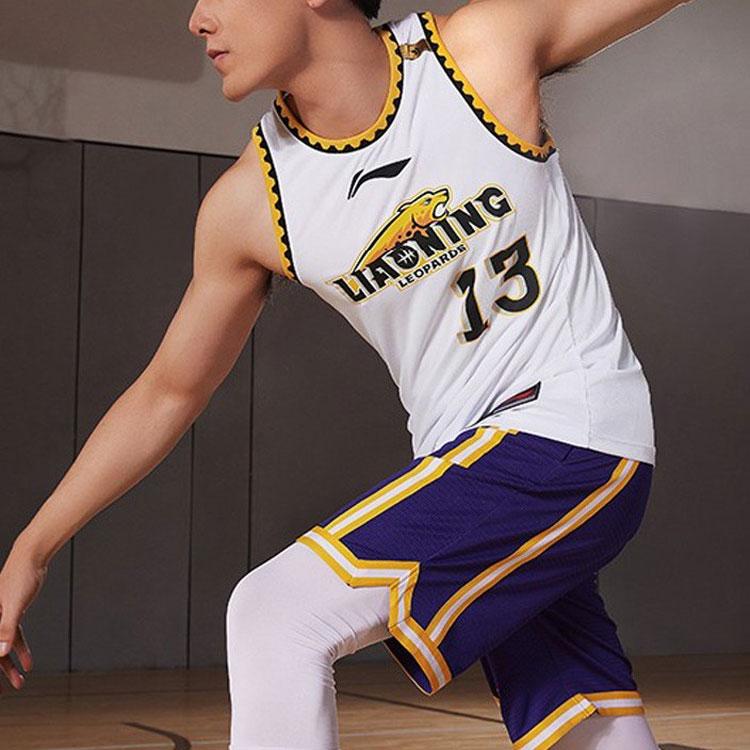 Li-Ning Camisola de Basquetebol CBA Edição Aliança Temporada 2021-2022 Equipa Liaoning Guo Ailun No. 13 Casa Masculino Tops Branco AAYR641-1