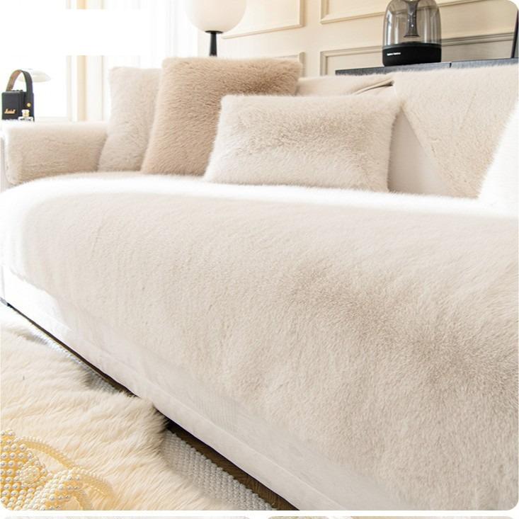 1PC Sofa Cushion French Plush Winter Thickened Non-slip Seat Cushion Simple Modern Full Cover Towel Suitable for Autumn Winter