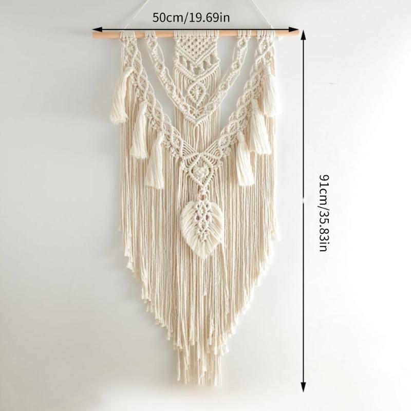 Wall Hanging Knitted Tapestry Woven Cotton Rope Hand-woven Tapestry Home Room Decorations Handmade Tapestry Photo Props