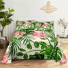Green Plants Queen Sheet Set Girl, Lady's Room Leaf Bedding Set Bed Sheets And Pillowcases Bedding Flat Sheet Bed Sheet Set