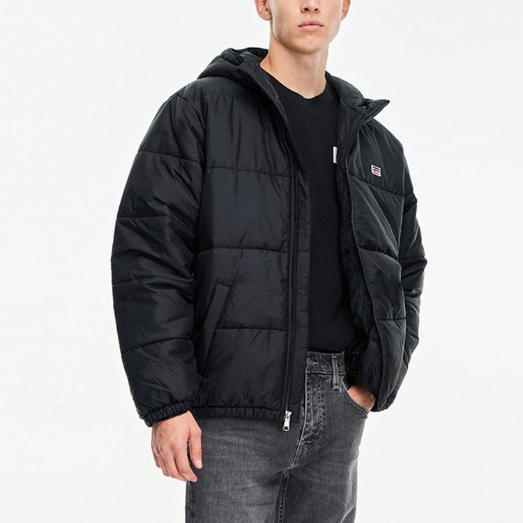 Levis Hooded Zip-Up Warm Cotton Jacket Men Jackets Black A4206-0000