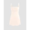 Sexy Backless High Waist Slimming Square Neck Strappy Solid A Line Mini Dress For Women