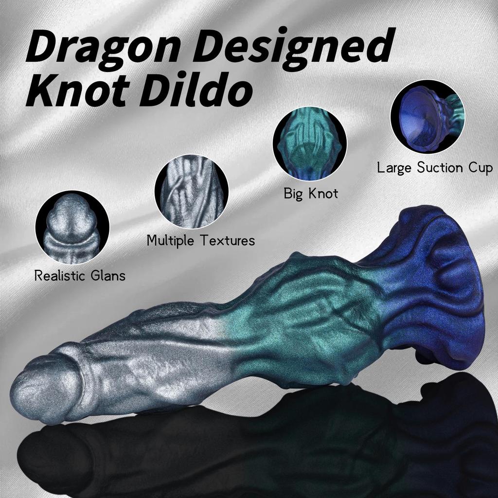 Multi-color Soft Silicone Double Knot Dildo - Wolf Penis Masturbator & Anal Plug for Women