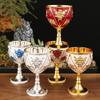 European Vintage Wine Glasses, Carved Mini Spirit Vodka Cup, Red Alloy Portable Spirits Goblet, sWedding Decoration, 30ml,1pcs