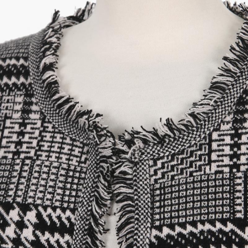 La Belle Shinyoung Fur Women S Tweed Knit Cardigan Ntcd01