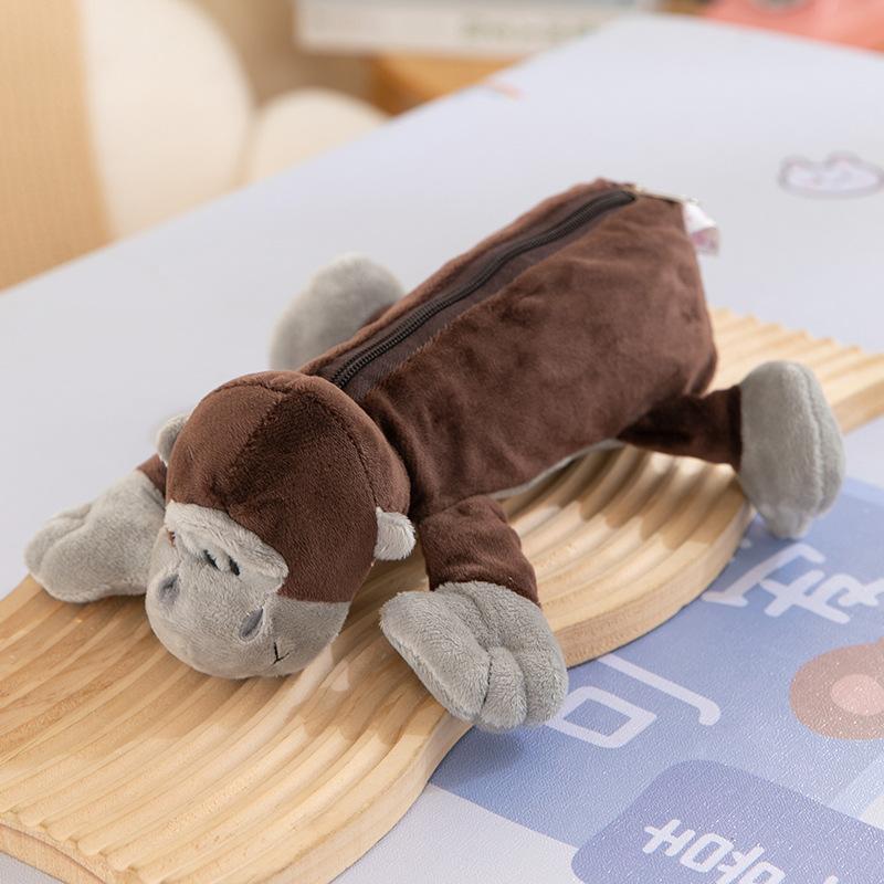 Borsa astuccio in peluche animale di grande capacità creativa Borsa cancelleria per ragazzi e ragazze Borsa portaoggetti multifunzionale Borsa cosmetica
