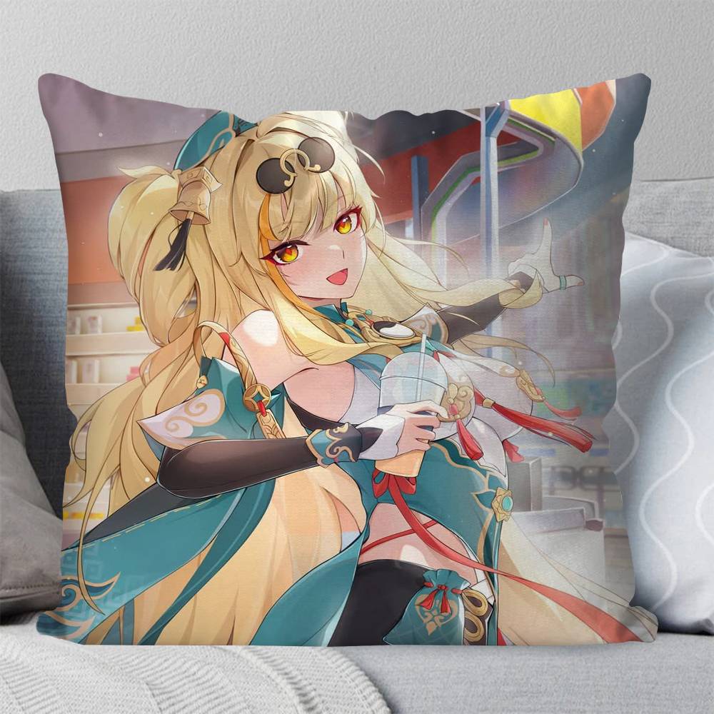 Songque Animated Game HHonkai Impact Rd Pillow Case Fashion Square Pillowcase Bedroom Sofa Room Ins Decoration Leisure