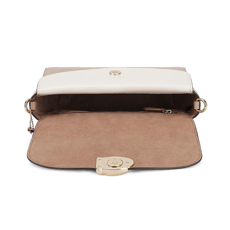 New COACH Celia Cow Leather Small Square Bag, Handbag, Shoulder Bag, Crossbody Bag Medium Size Women's Pink White/Nude C4073-IMTAP