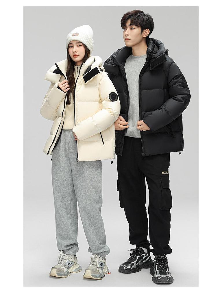 Kapuzen-Winterdaunenjacke für Paare: Modische, lockere, kältebeständige Freizeit-Oberbekleidung