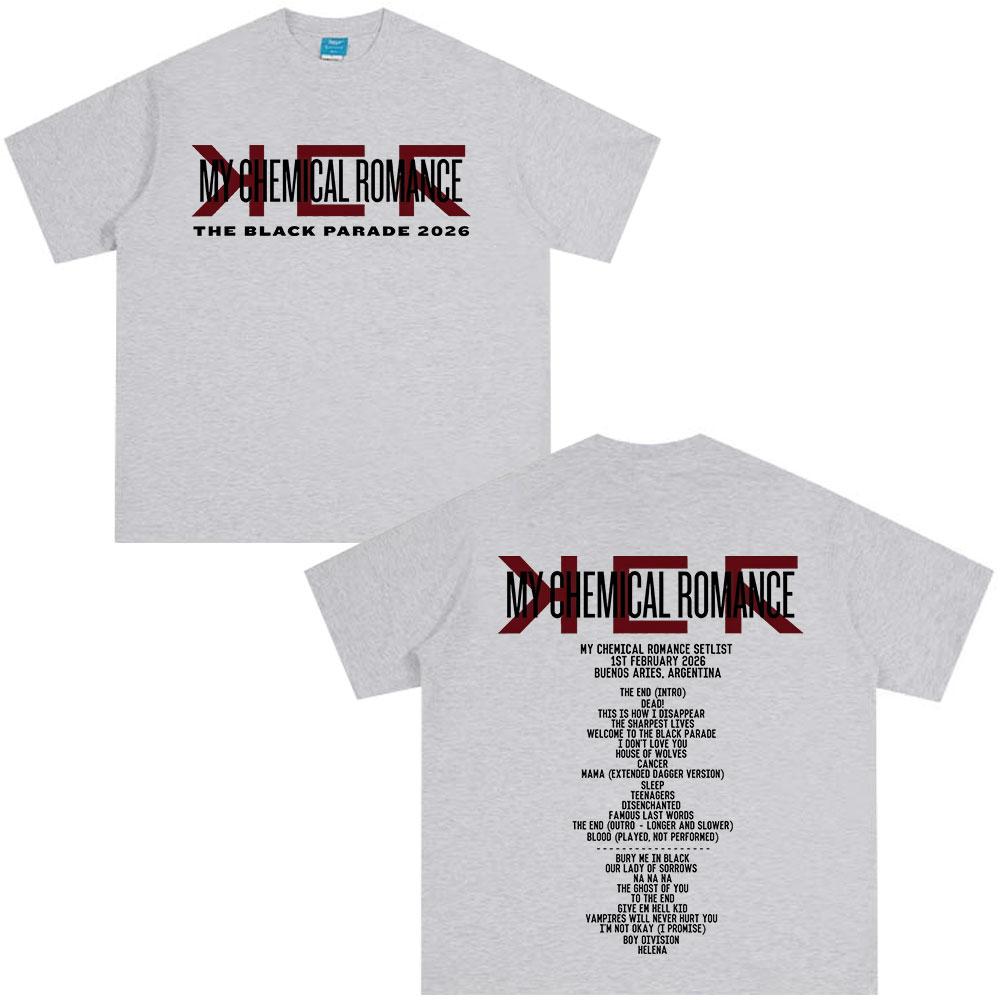 The Black Parade 2026 Tour Tshirts Punk Rock Band My Chemical RoUnisexce Tshirt Unisexs Women Clothing Vintage T Shirt Streetwear