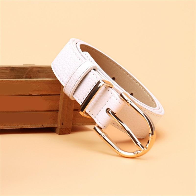 Women's Fashion Belt Bamboo Clasp Design Sash Adjustable Faux Leather Waist Strap for Casual and Formal Outfits