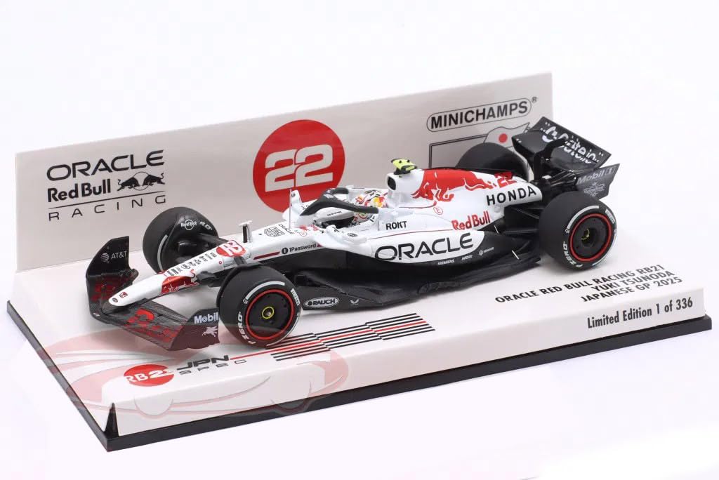 

Minichamps Red Bull F1 RB21 Юки Цунода 2025 Гран-при Японии Сузука MINICHAMPS ЮКИ ЦУНОДА 1/43 #22 белый