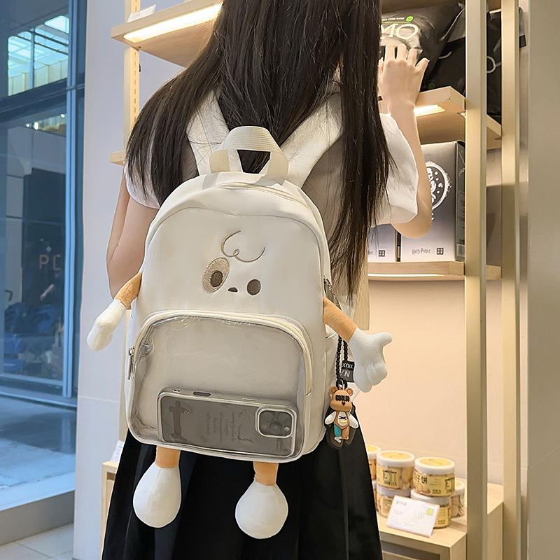 Schoolbag1011 new cartoon transparent pain bag girl backpack large capacity student class messenger bag tote bag