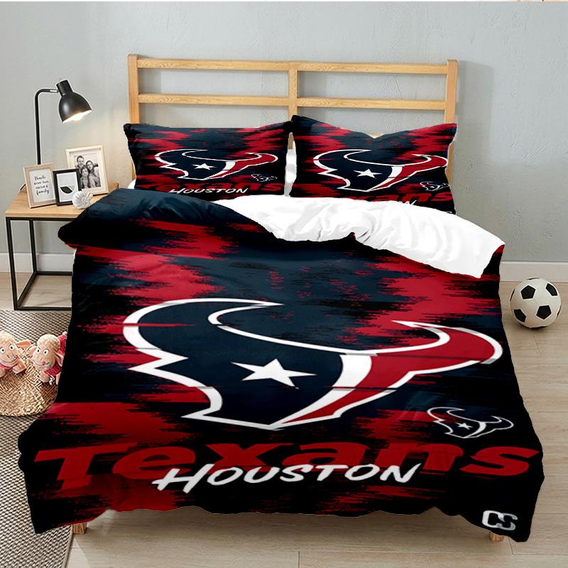 basketball Texans Logo 3pcs Bedding Set,Including 1pc Duvet Cover And 2pcs Pillowcases Perfect Gift for Christmas,Ideal for Bedroom, Dormitory