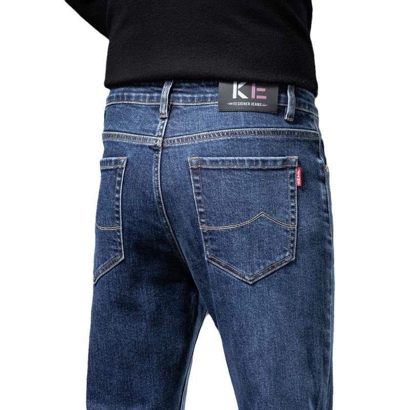 2024 Autumn/Winter New Men'S High End High Quality Jeans Thick Edition With Velvet Warmth, Casual Versatile Trendy Long Pants
