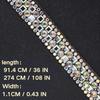 1Yard Glass AB Color Self Adhesive Rhinestone Chain Decorations Trim Garment Accessories Resin Zirconia Chains Hot Fix